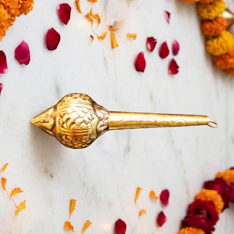 Brass Hanuman Mace, Gada - 1.5*1.5*6.5 Inch (Z531 Y)