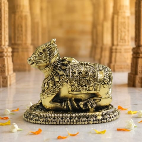 Brass Showpiece Nandi Statue - 3*2*2.5 Inch (BS1907 C)