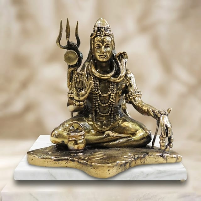 Brass Showpiece Shiv Ji God Idol Statue - 5*4.5*5 Inch (BS1885 E)