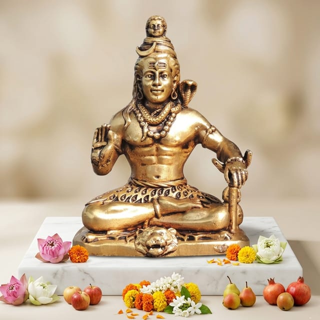 Brass Showpiece Shiv Ji God Idol Statue - 3*2*4 Inch (BS1734 E)