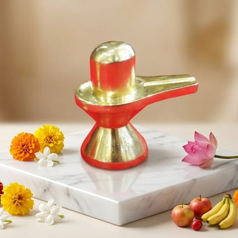 Brass Temple Shiv Ling - 1*1*1.2 Inch (BS997 D)