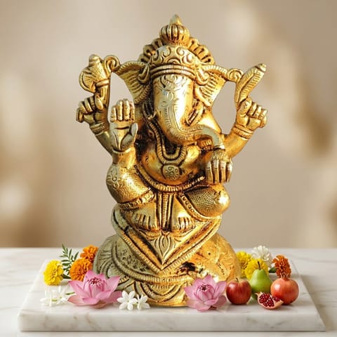 Brass Showpiece Ganesh Ji God Idol Statue - 3.5*2*5 Inch (BS1781 G)