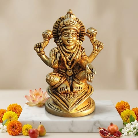 Brass Showpiece Laxmi Ji God Idol Statue - 3*2.2*4.5 Inch (BS1781 L)