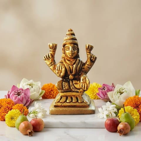 Brass Showpiece Laxmi Ji God Idol Statue - 1.2*1.2*2 Inch (BS1785 L)