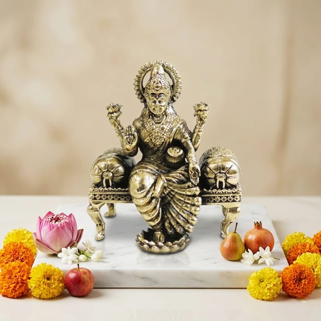 Brass Showpiece Laxmi Sofa Statue - 2.5*2*3 Inch (BS1908 L)