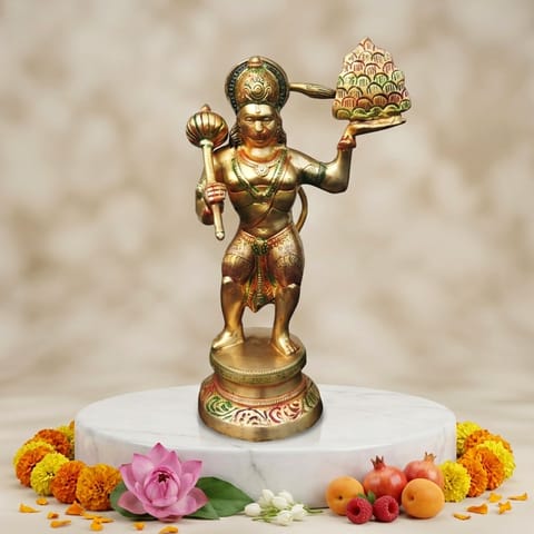 Brass Showpiece Hanuman Ji God Idol Statue - 7.5*4.5*13 Inch (BS1026 X)