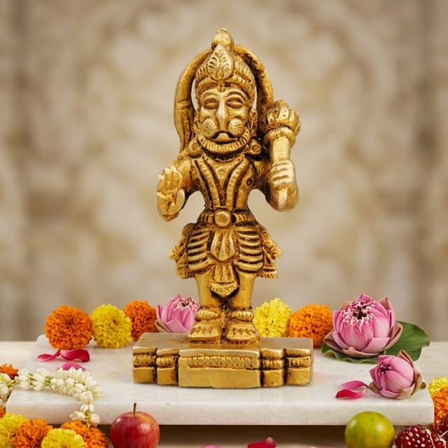 Brass Showpiece Hanuman Ji God Idol Statue - 1.6*1.2*3.2 Inch (BS1313 B)