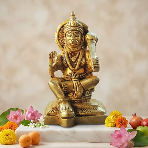 Brass Showpiece Hanuman Ji Statue - 2.5*2.7*4.5 Inch (BS1333 F)