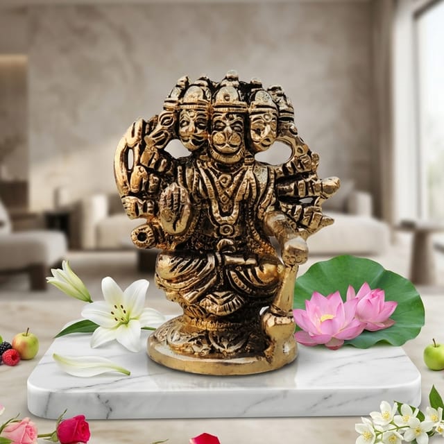 Brass Showpiece Panchmukhi Hanuman Ji Statue idol  - 3*1.7*3.5 Inch (BS1528 C)