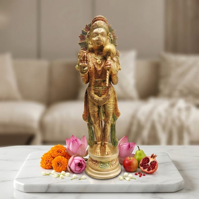Brass Showpiece Hanuman Ji standingGod Idol Statue  - 5*4*17 inch (BS498)