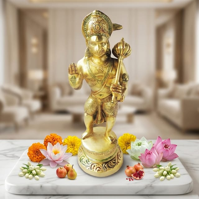 Brass Showpiece Hanuman Ji Statue - 4.5*4.7*13 Inch (BS1141 B)