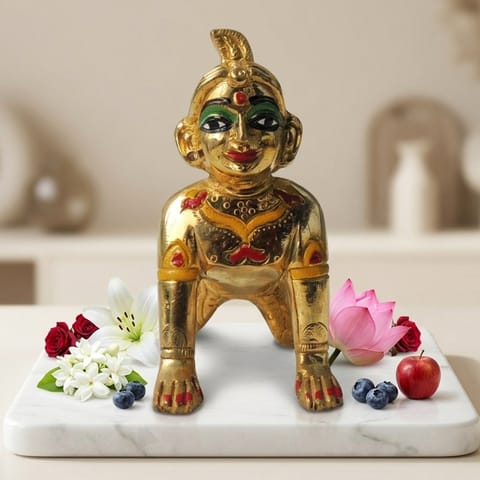 Brass Showpiece Radha Rani God Idol Statue - 4*2*4.2 Inch (BS1591 F)