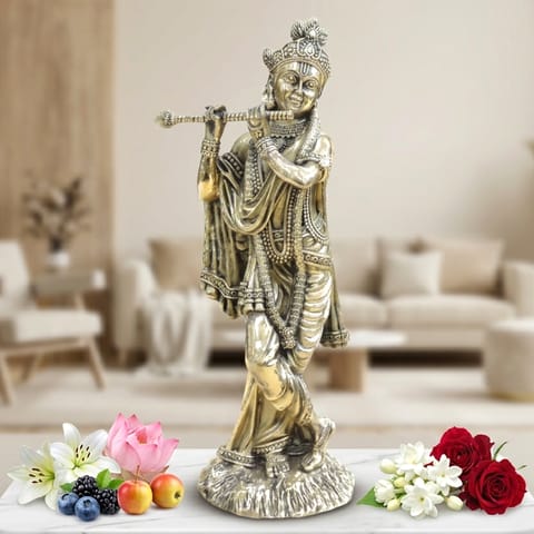 Brass Showpiece Krishna God Idol Statue - 4.5*3.5*12 Inch (BS1806 I)