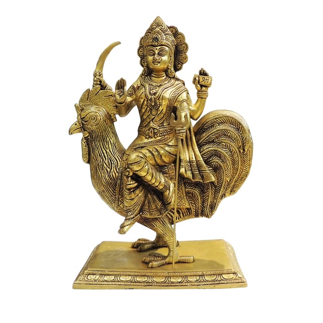Brass Showpiece Bahuchara Mata God Idol Statue - 8.5*5.5*13.2 Inch (BS1842 D)
