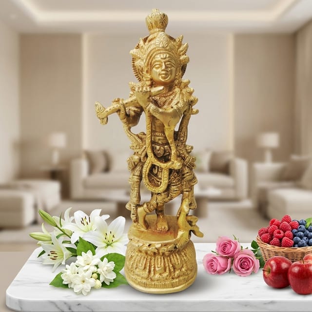 Brass Krishna Normal Statue-3*2.5*8.5 (BS844 B)