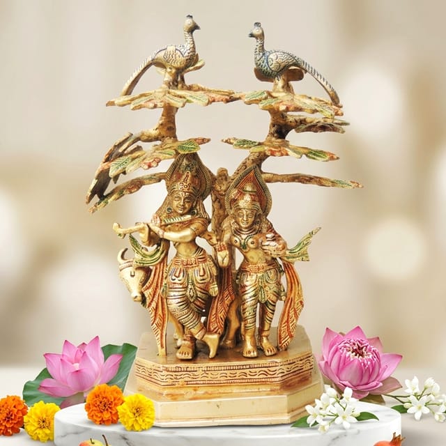 Brass Radha Krishna Tree-7.5*6*10 (BS828 A)