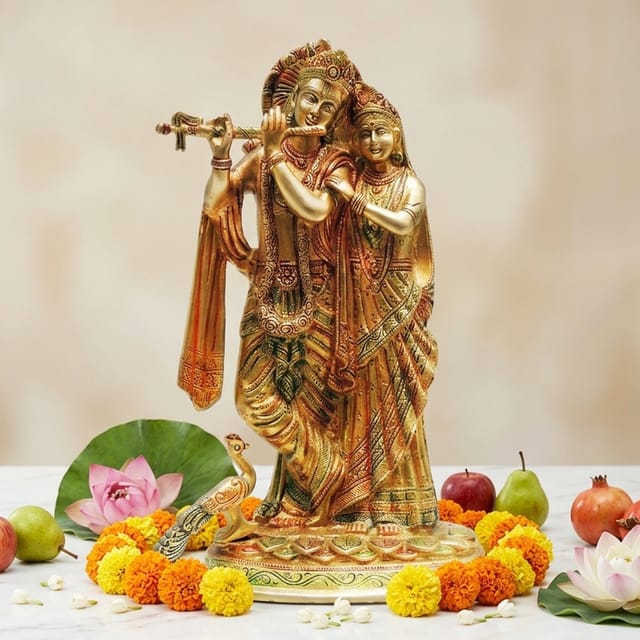 Brass Showpiece Radha Krishna God Idol Statue  - 7*5*12 inch (BS399 C)