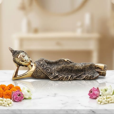Brass Showpiece Sleeping Buddha Statue - 13.5*2.2*4.5 Inch (BS136 B )