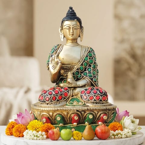 Brass Showpiece Buddha Ji God Idol Statue - 4.5*3.5*6.7 Inch (BS1547 B)