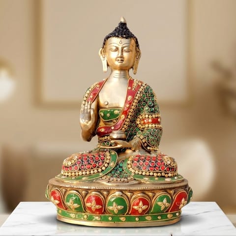 Brass Showpiece Buddha Ji God Idol Statue - 8*5*12 Inch (BS1547 F)