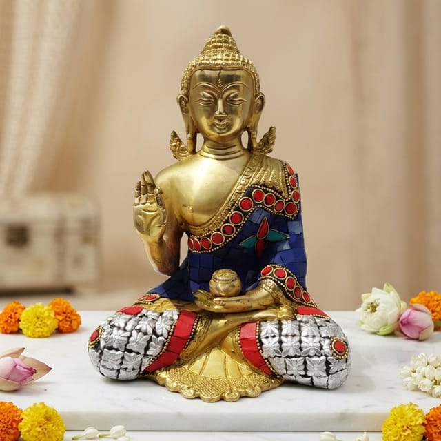 Brass Showpiece Budha Statue - 5.5*4*8 Inch (BS084)
