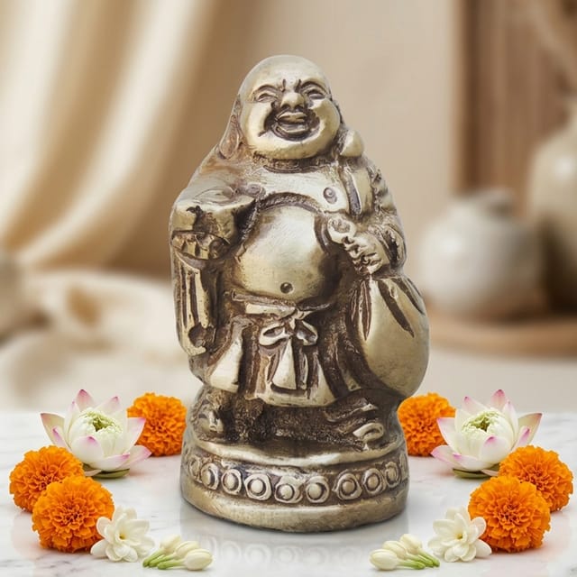 Brass Showpiece Laughing Buddha Statue  - 1.4*1.3*2.5 inch (BS963 A)