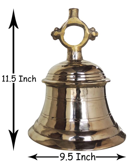 Brass Temple Hanging Bell, Ghanta (8 Kg) - 9.5*9.5*11.5 inch (Z493 M)