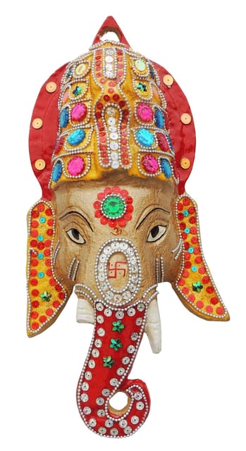 Showpiece Ganesh Wall Hanging Coloured - 7*3*14 inch (AS251 C)