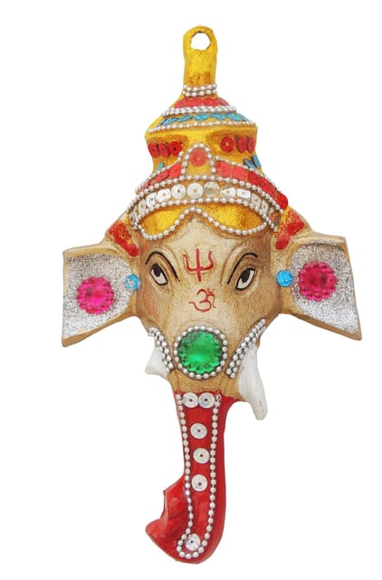 Showpiece Ganesh Wall Hanging Coloured - 4.8*1.5*8.5 inch (AS251 A)