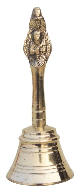 Brass Pooja Hand Bell, Garun Ganti (1/10) - 1.7*1.7*4.1 inch (F676 B)