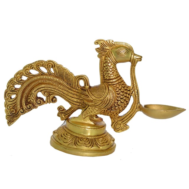 Brass Cock (Murga) Oil Lamp Deepak  - 10.4*3.6*6.4 inch (BS1158 A)