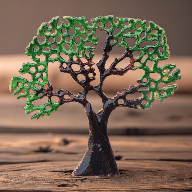 Aluminium Showpiece Wall Decorative Aluminium Tree - 9.4*0.2*8.8 inch (Z123 A)