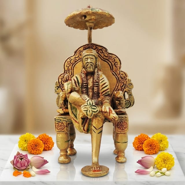 Brass Showpiece Sai Baba God Idol Statue - 4*3.5*8.2 Inch (BS1304 F)