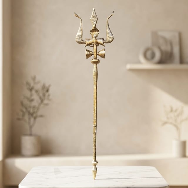 Brass Trishul - 17.5*4.5*74 Inch (Z138 Z)