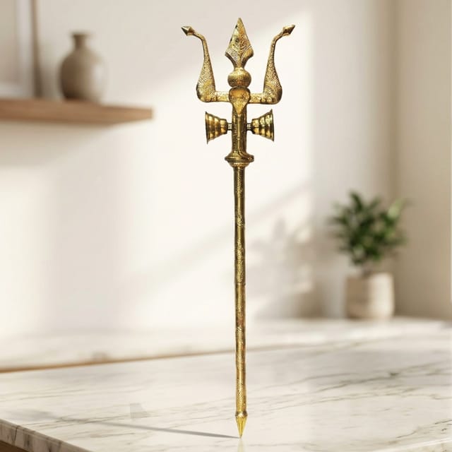Brass Trishul - 16*5*60 Inch (Z138 U)