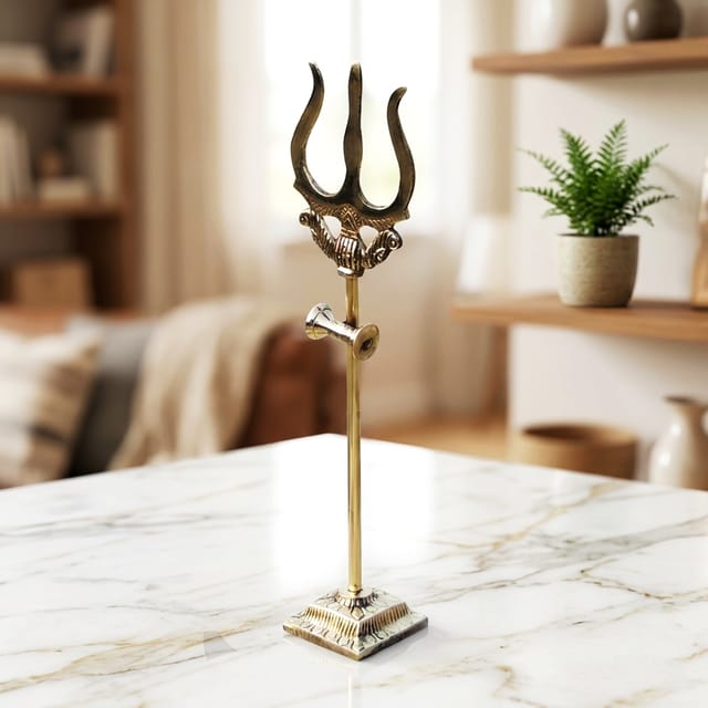 Brass Trishul No. 2  - 2.5*1.7*10.1 inch (Z138 D)