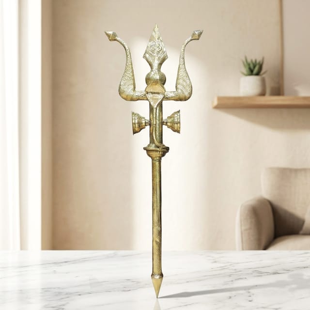 Brass Trishul - 16*4*44.5 Inch (Z138 W)
