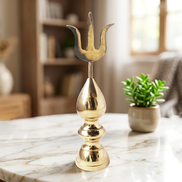 Brass Kalash Trishul No. 4 - 2.6*2.6*10.5 inch (Z394 D)