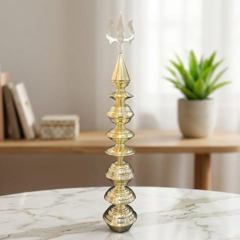 Brass Kalash With Trishul - 11*11*67 Inch (Z397 P)