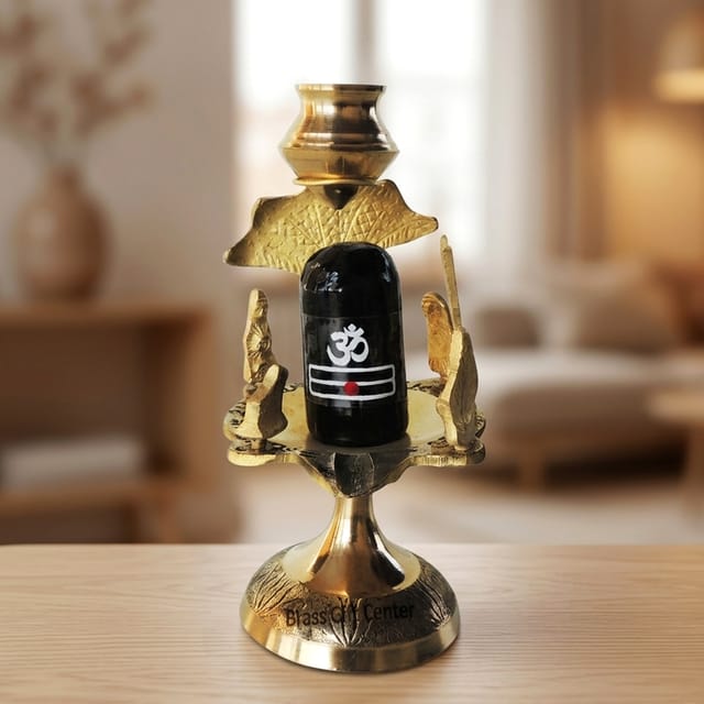 Brass Shivparivaar White stone no. 3 - 3.4*2.8*5.8 inch (Z463 D)