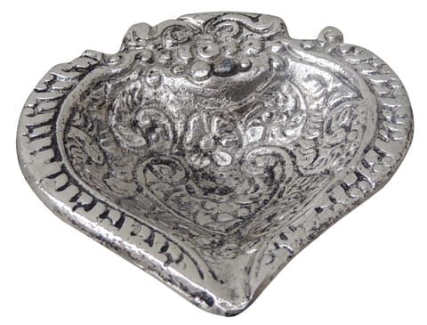 Aluminium Showpiece Heart Shape Deepak, Oil Lamp - 2.3*2.4*0.5 Inch (AS268 H)