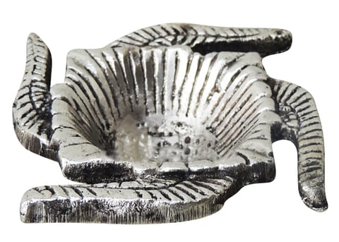 Aluminium Showpiece Swastik Deepak, Oil Lamp - 2.5*2.5*0.5 Inch (AS268 B)