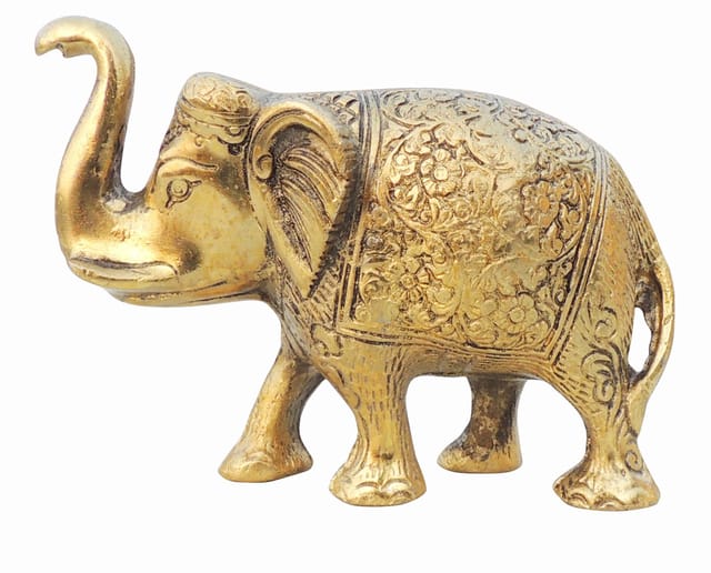 Aluminium Showpiece Elephant Statue, Home Decor - 6.7*3*5 Inch (AS240 X)