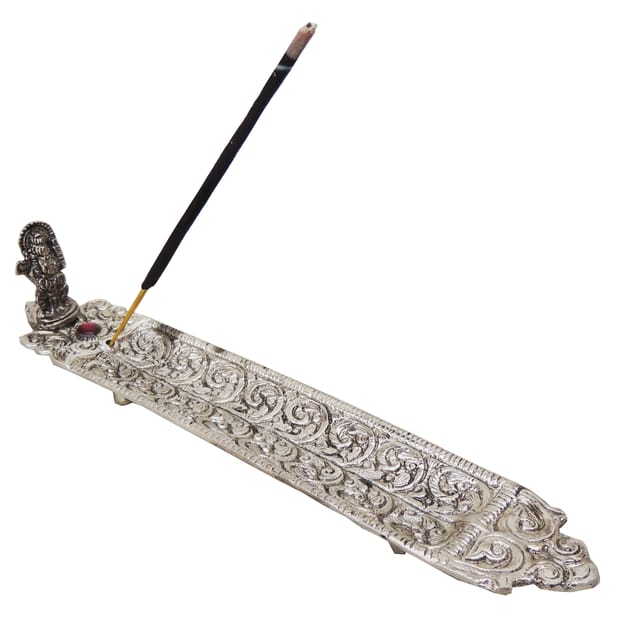 Aluminium Showpiece Leaf Shape Agarbatti Stand Statue - 9*1.5*1.5 Inch (AS236 S)