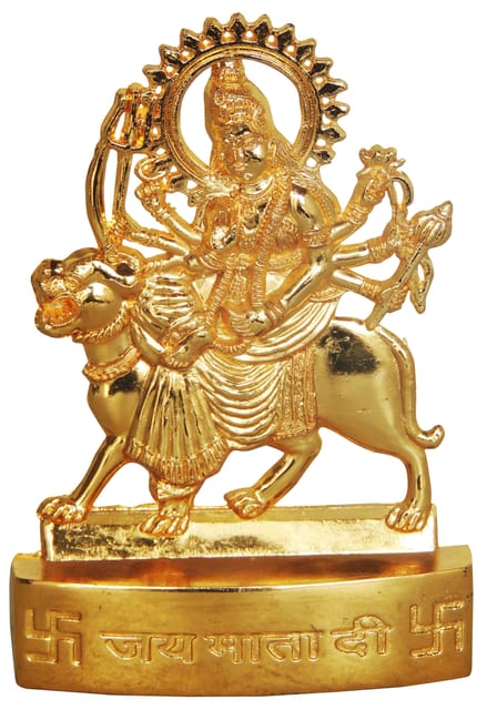 Aluminium Showpiece Durga Ji, God Idol Statue - 3*0.5*4.2 Inch (AS193 C)