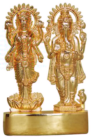 Aluminium Showpiece Standing Laxmi Ganesh, God Idol Statue - 2.9*0.6*4.5 Inch (AS192 D)