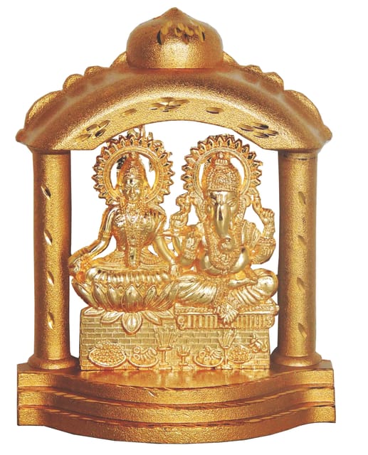 Aluminium Showpiece Laxmi Ganesh with Frame, God Idol Statue - 3.5*1.5*4.7 Inch (AS191 C)