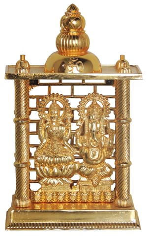 Aluminium Showpiece Ganesh Temple, God Idol Statue - 4.5*2.5*7.4 Inch (AS163 C)