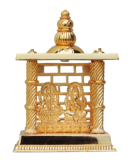 Aluminium Showpiece Laxmi Ganesh Darbar, God Idol Statue - 4*2.5*5.5 Inch (AS163 B)
