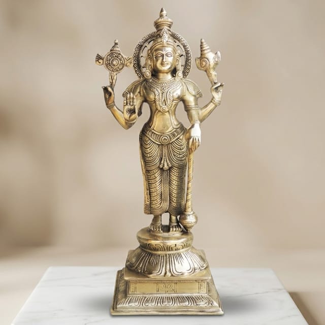 Brass Showpiece Vishnu Ji God Idol Statue  - 7.5*5.8*17.5 inch (BS985 V)